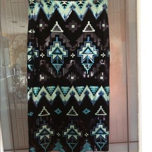 Aztec Sequin Embellished Midi Skirt